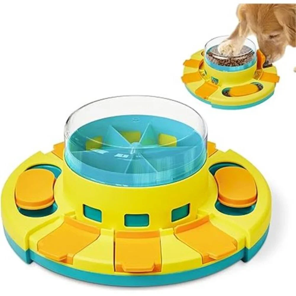 Dog Puzzle Toy 2 Levels, Slow Feeder, Pup Food Treat Feeding Dispenser
